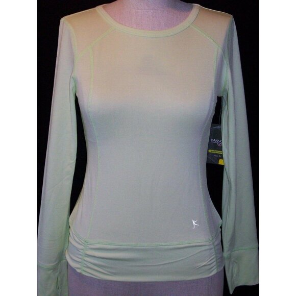 Danskin Now Performance Girls Loose Fit Active Tee Neon Green Long Sleeve Large - Picture 9 of 12